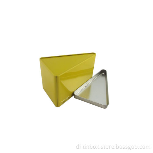 triangle candy box, metal sweet box, peanut storage tin